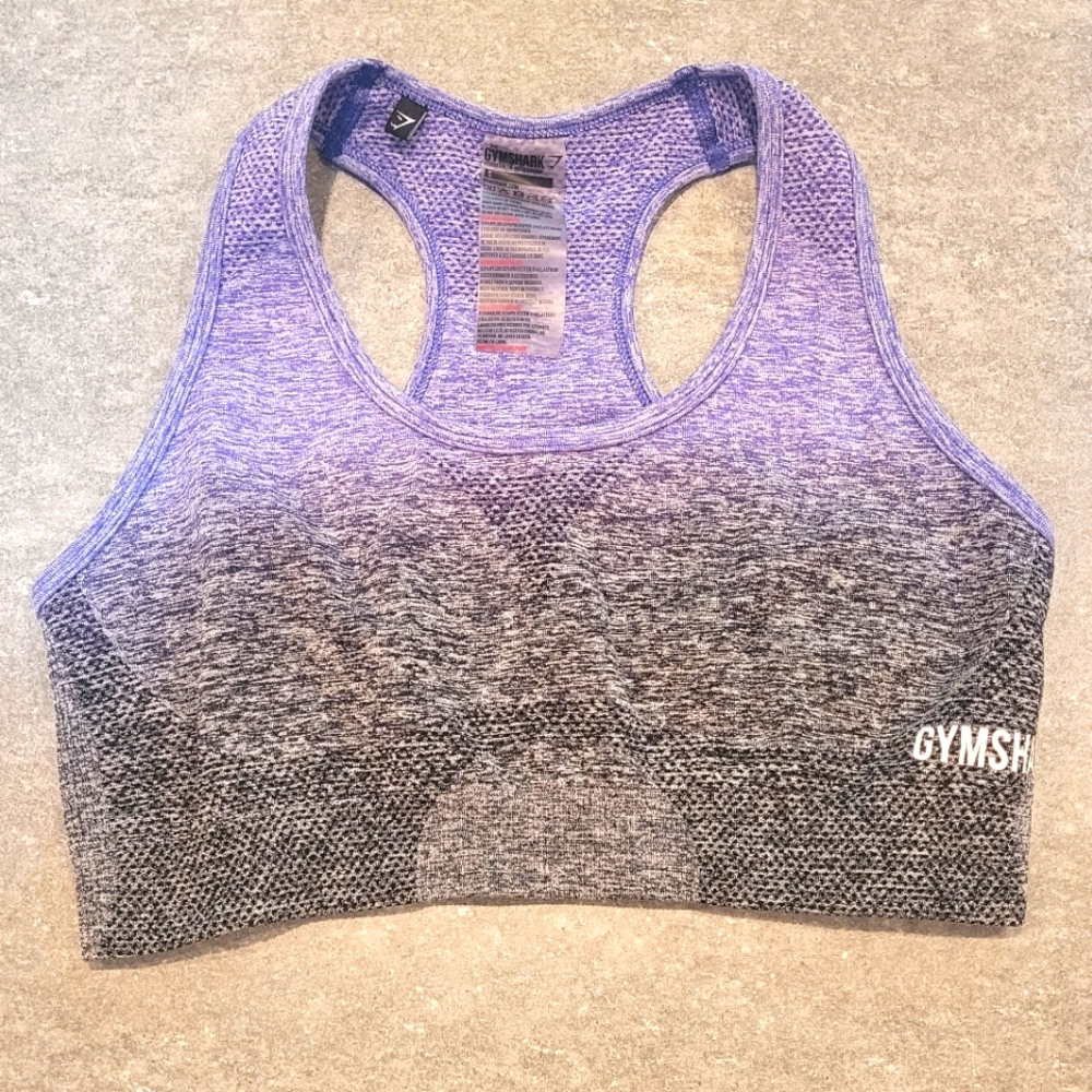 Gymshark Seamless Sports Bra Purple Gray Ombre With Contour